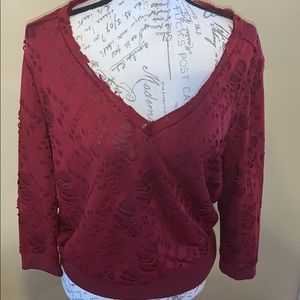 Allen B distressed blouse.